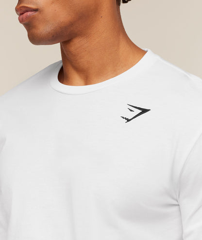 Gymshark Crest Long Sleeve T-Shirt White