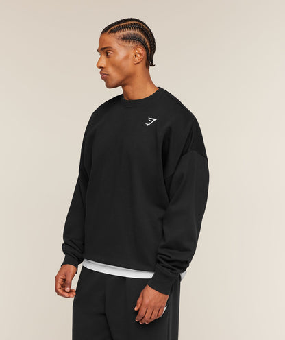 Gymshark Oversized Crest Crew Black