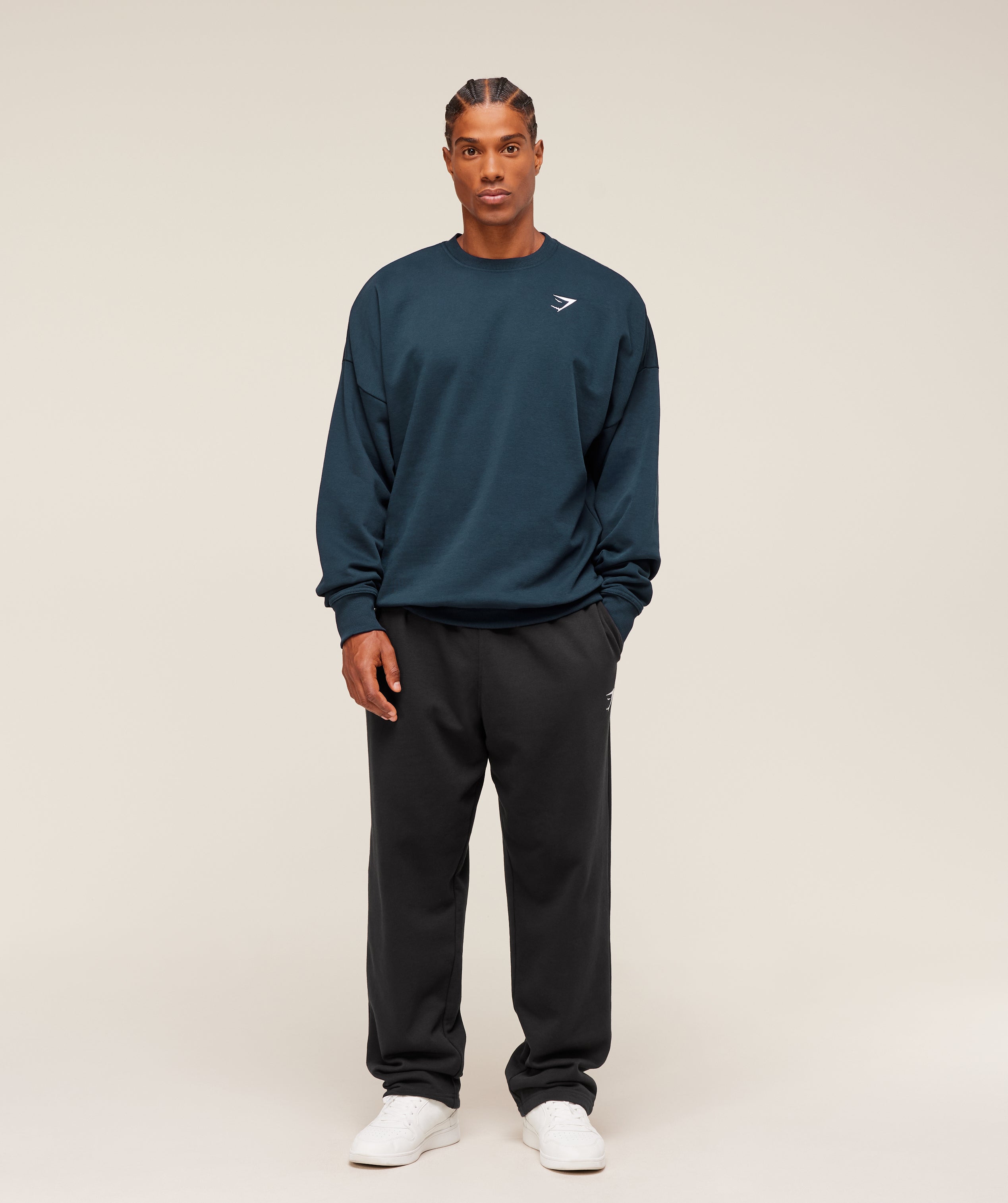 Gymshark Oversized Crest Crew Navy