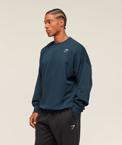 Gymshark Oversized Crest Crew Navy
