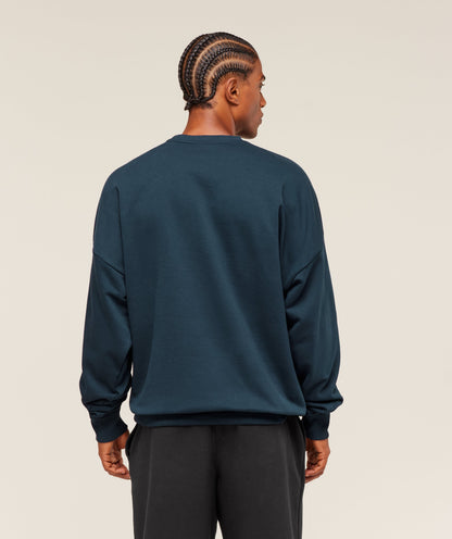 Gymshark Oversized Crest Crew Navy