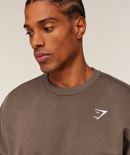 Gymshark Oversized Crest Crew Soft Brown