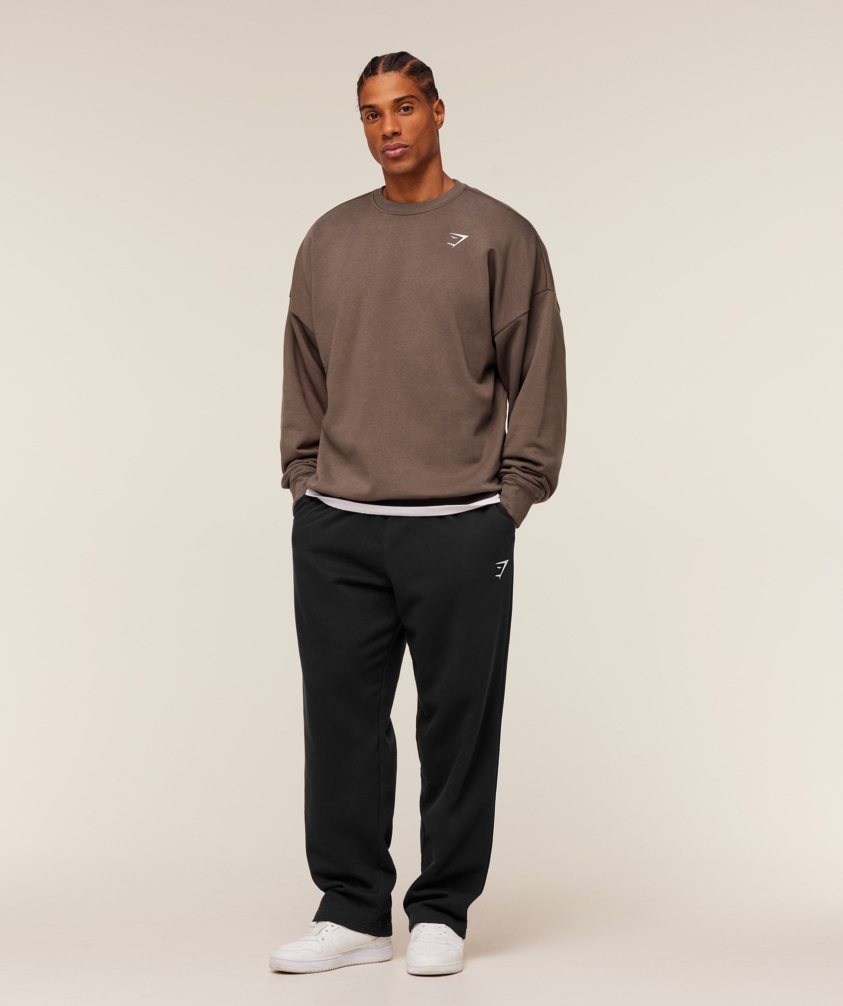 Gymshark Oversized Crest Crew Soft Brown