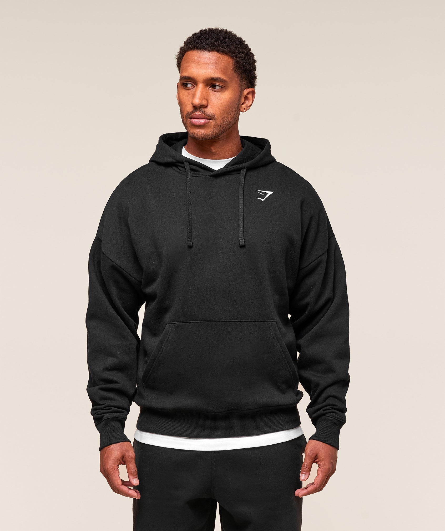 Gymshark Crest Oversized Hoodie Black