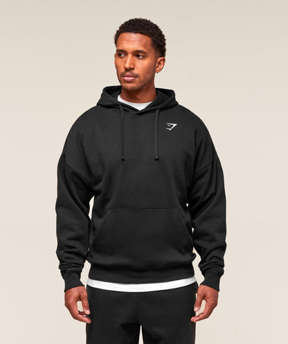 Gymshark Crest Oversized Hoodie Black