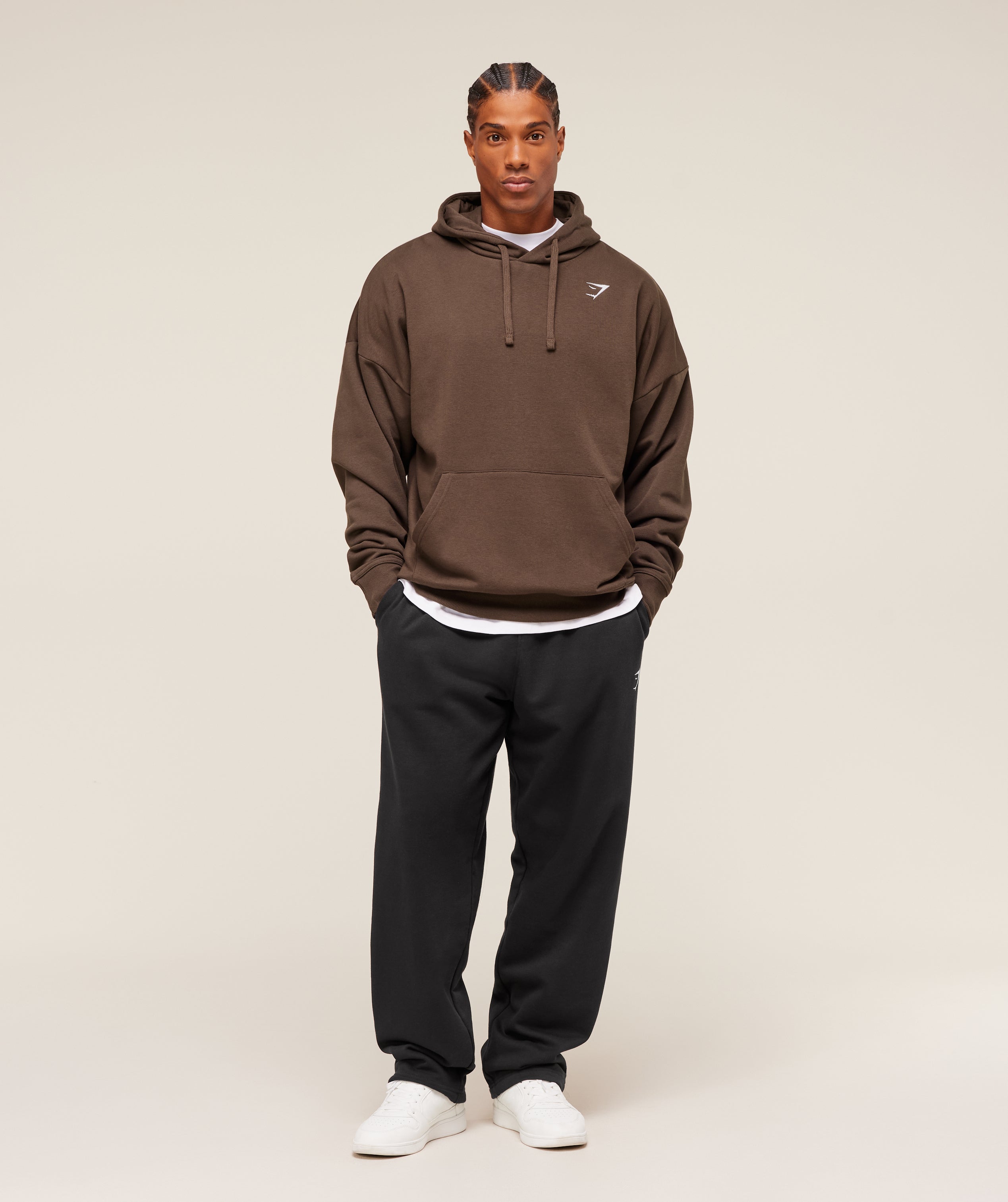 Gymshark Crest Oversized Hoodie Archive Brown