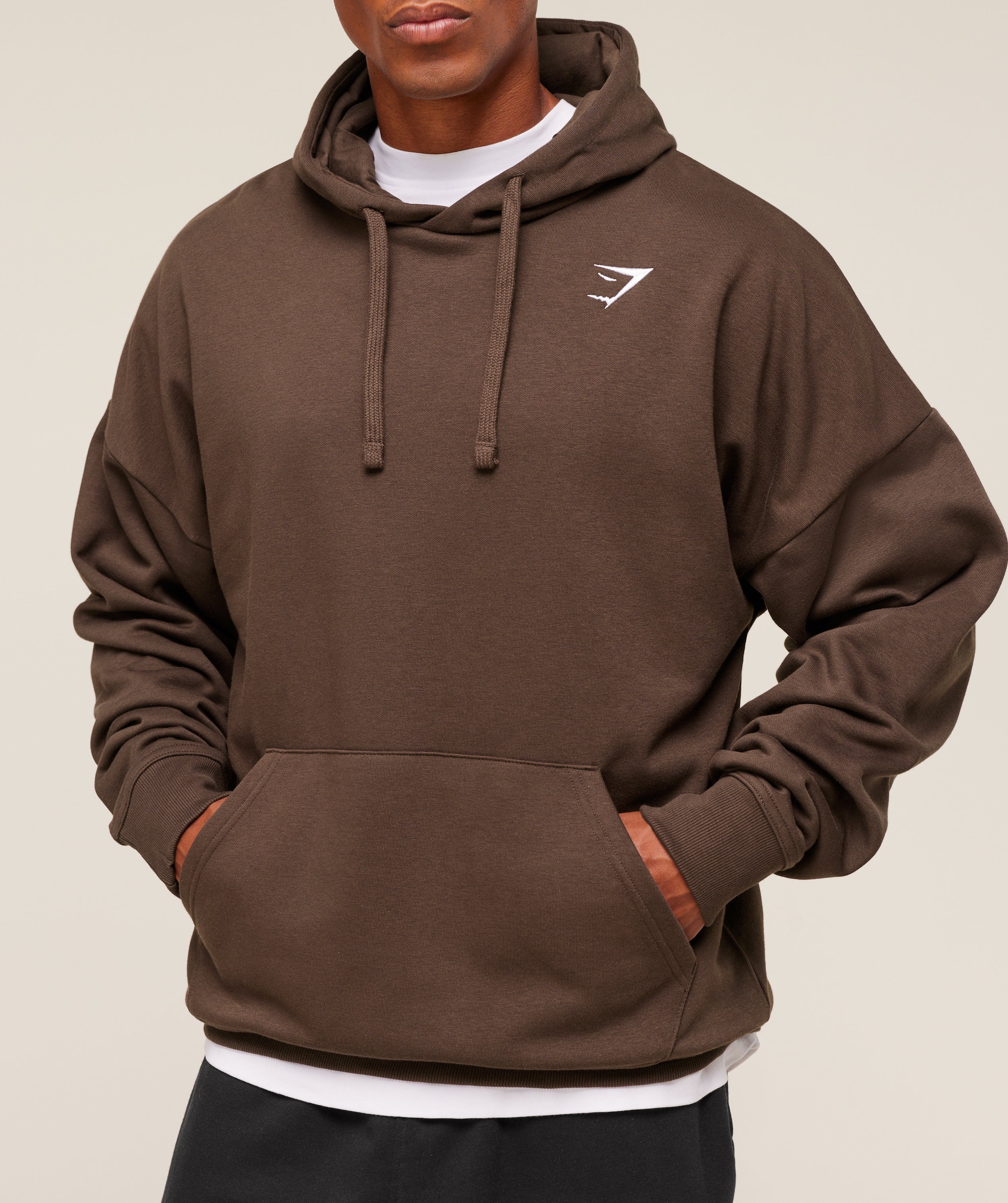 Gymshark Crest Oversized Hoodie Archive Brown