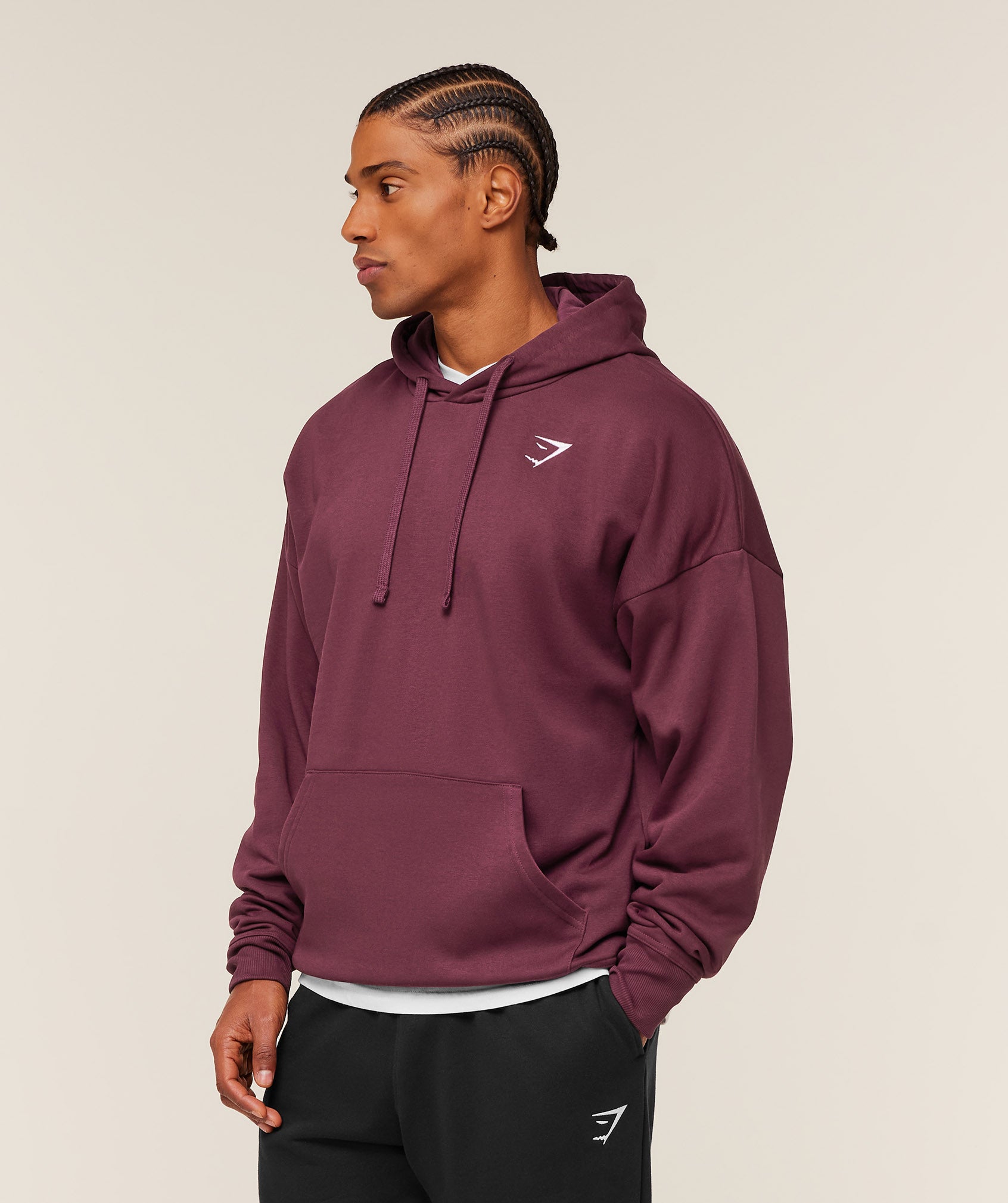 Gymshark Crest Oversized Hoodie Gs Impact Burgundy