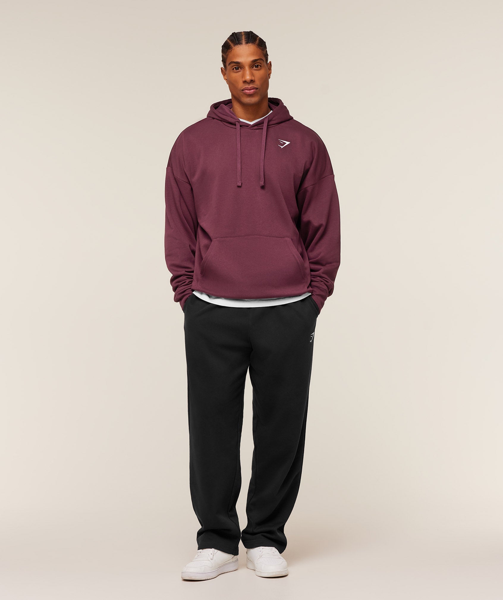 Gymshark Crest Oversized Hoodie Gs Impact Burgundy