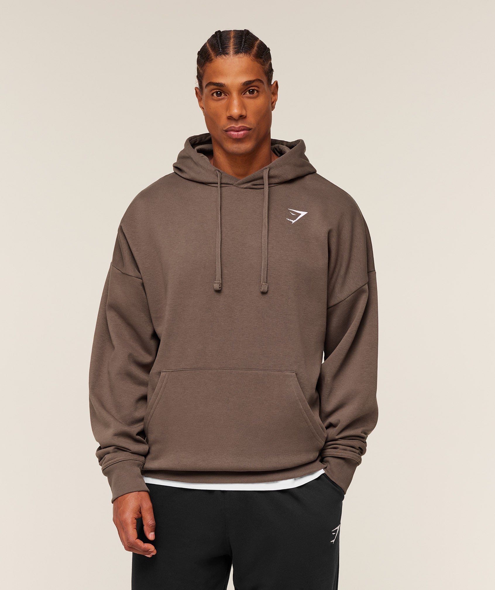 Gymshark Crest Oversized Hoodie Soft Brown