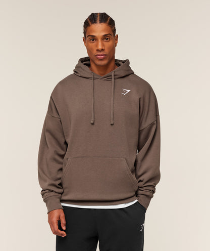 Gymshark Crest Oversized Hoodie Soft Brown