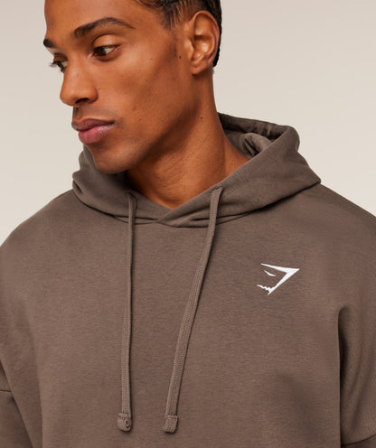 Gymshark Crest Oversized Hoodie Soft Brown