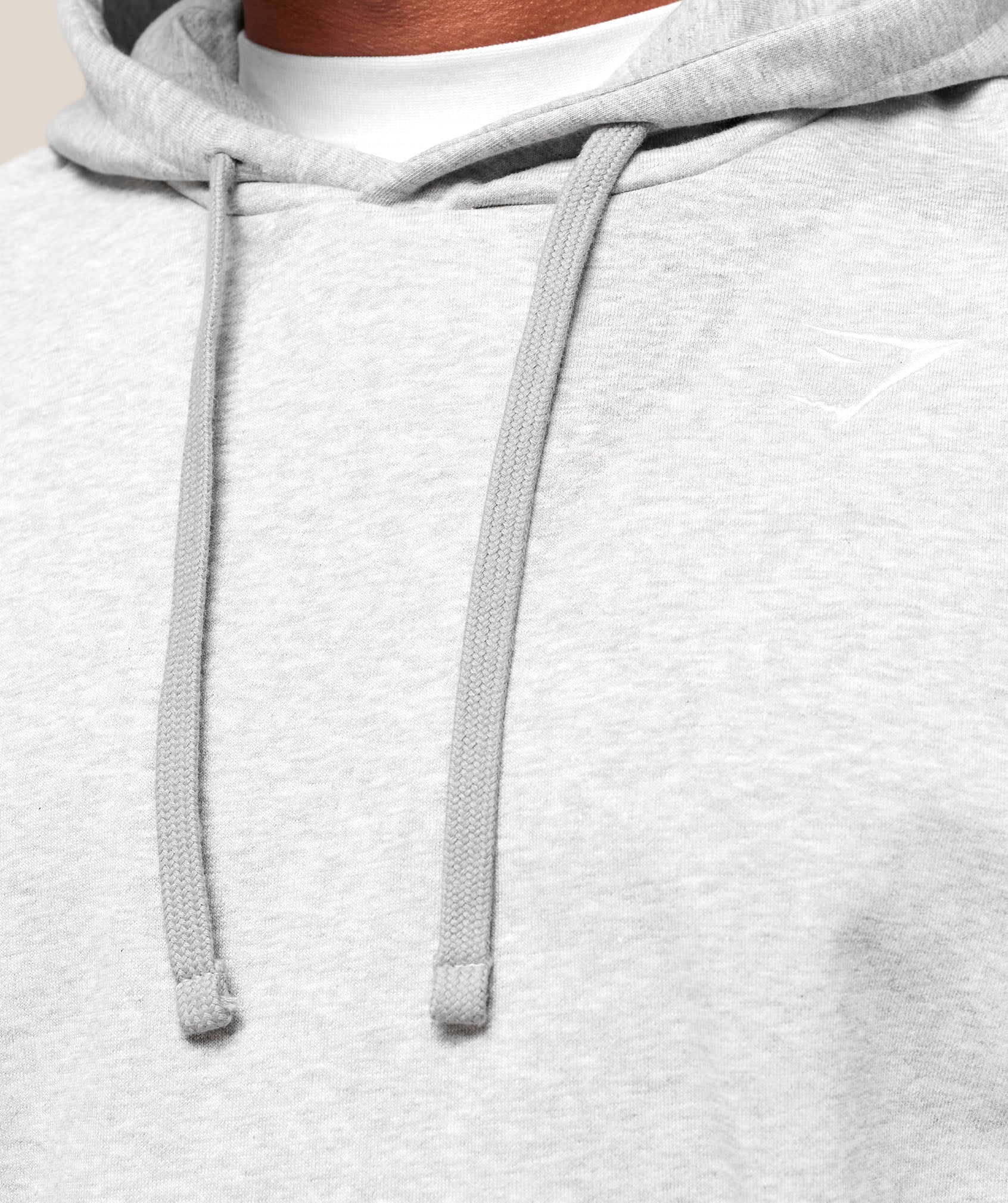 Gymshark Crest Oversized Hoodie Light Grey Marl