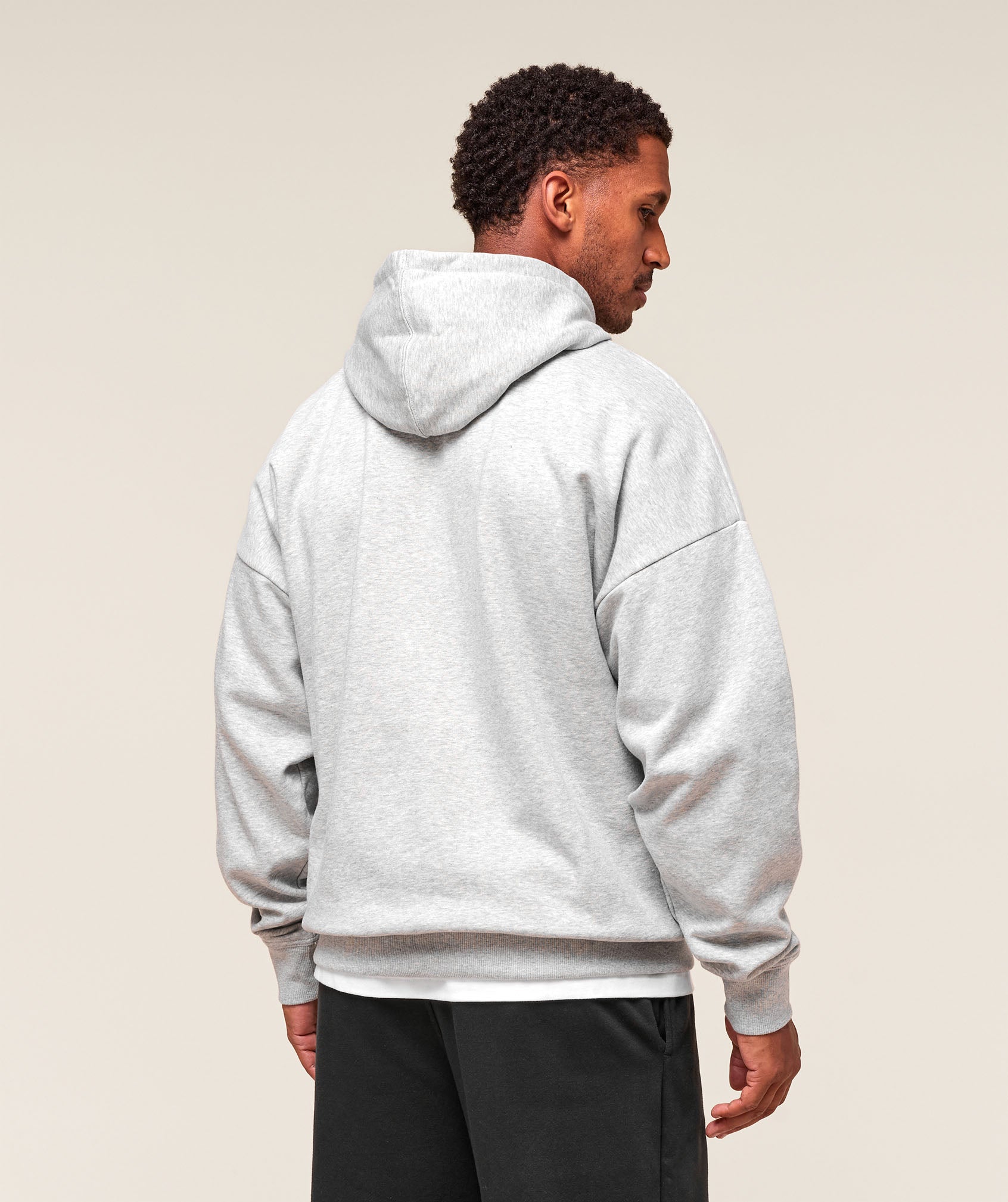 Gymshark Crest Oversized Hoodie Light Grey Marl