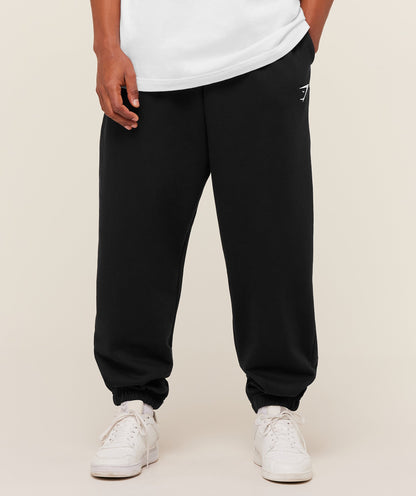 Gymshark Crest Oversized Joggers Gs Black