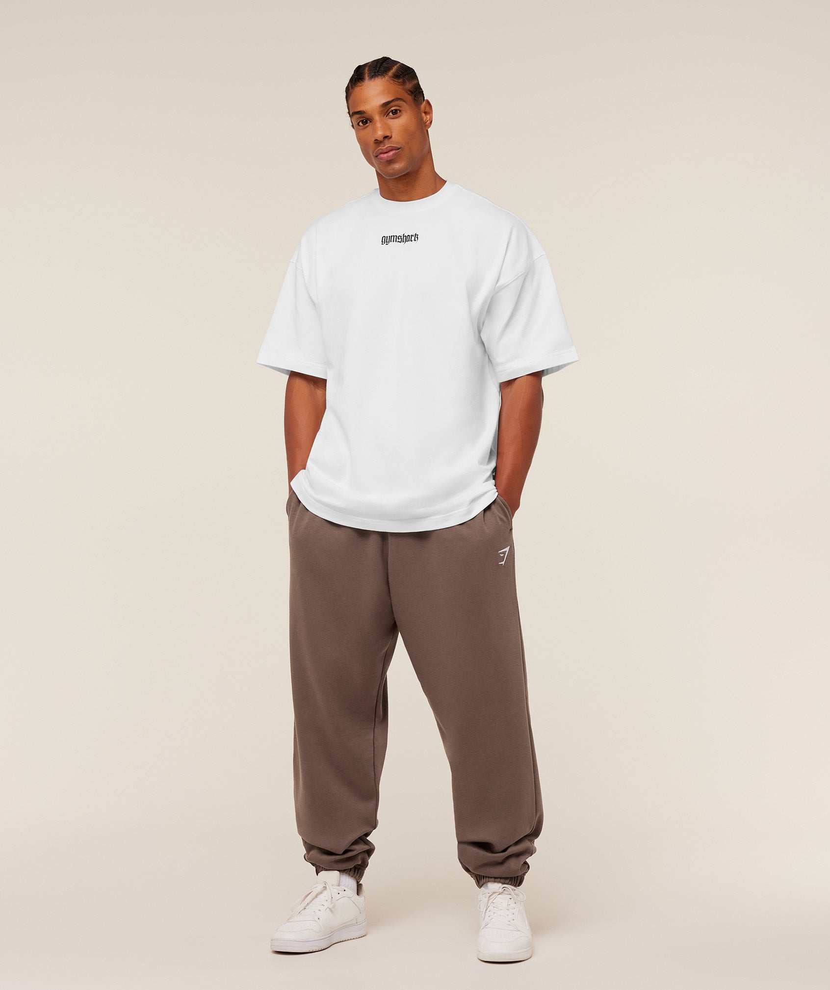 Gymshark Crest Oversized Joggers Soft Brown