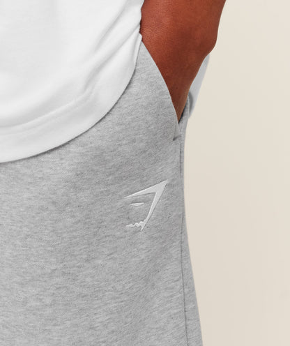 Gymshark Crest Oversized Joggers Light Grey Core Marl