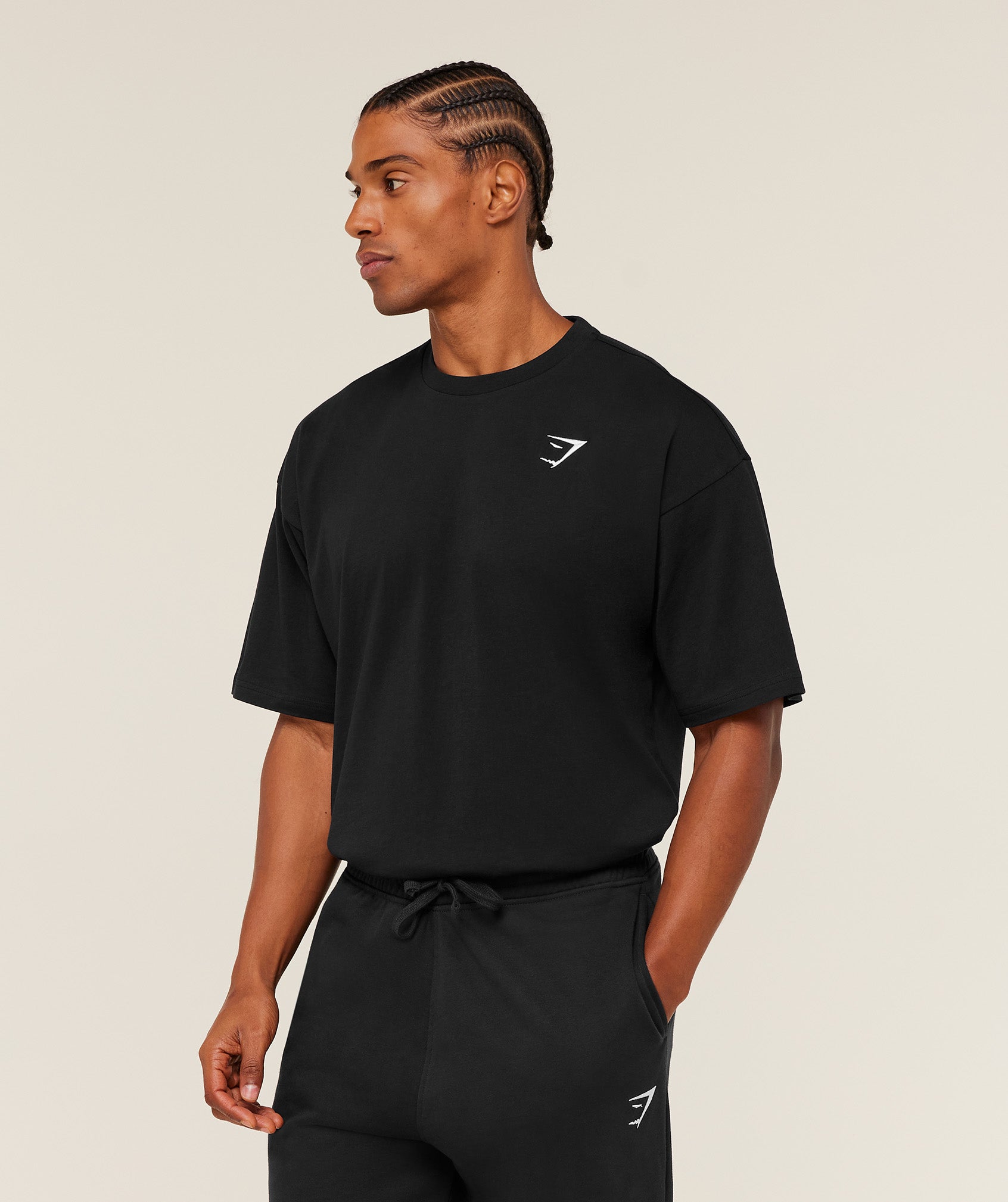 Gymshark Crest Oversized T-Shirt Gs Black