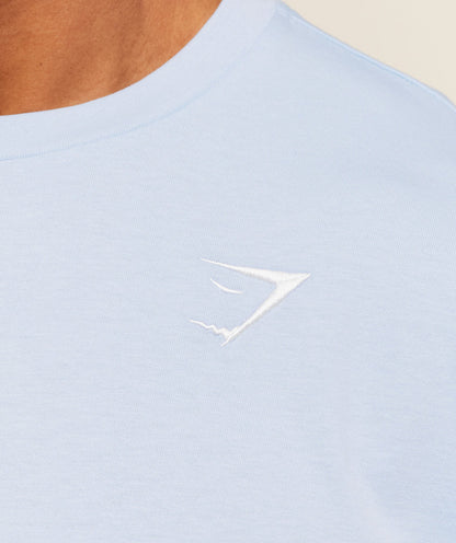Gymshark Crest Oversized T-Shirt Chilled Blue