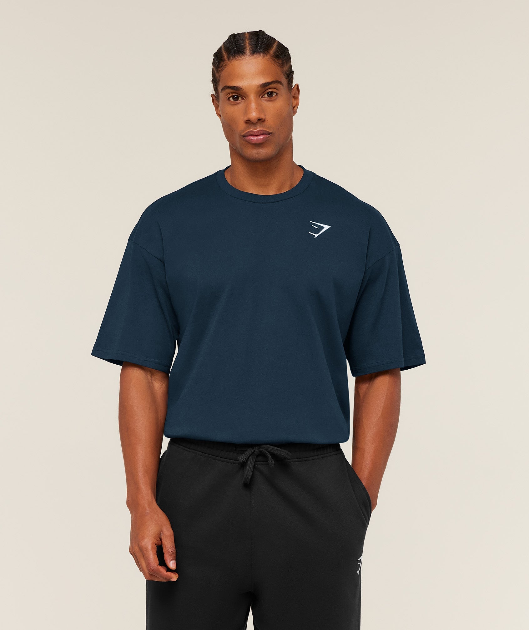 Gymshark Crest Oversized T-Shirt Gs Navy
