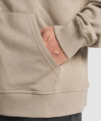 Gymshark Crest Oversized Zip Up Hoodie Lifestyle Brown