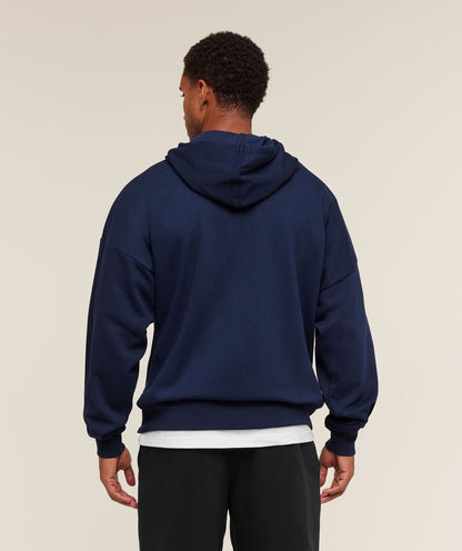 Gymshark Crest Oversized Zip Up Hoodie Navy
