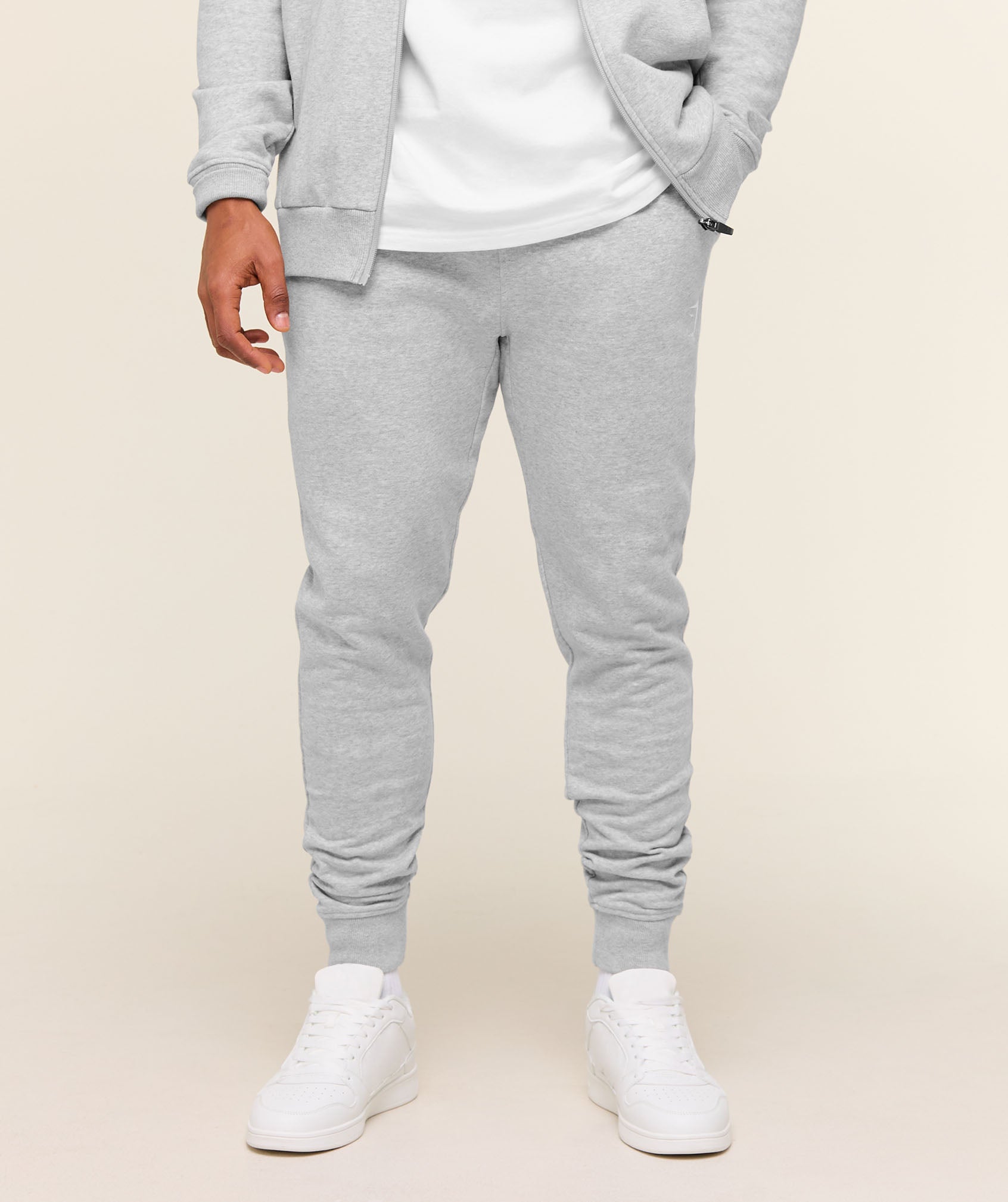 Gymshark Crest Joggers Light Grey Marl