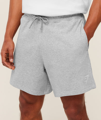 Gymshark Crest Shorts Light Grey Core Marl