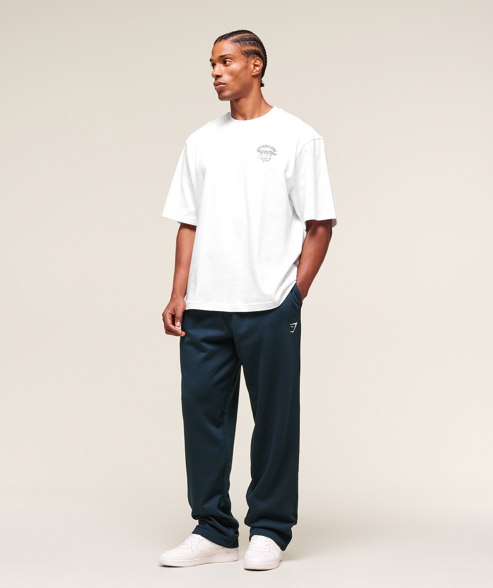 Gymshark Crest Straight Leg Joggers Navy