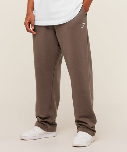 Gymshark Crest Straight Leg Joggers Soft Brown