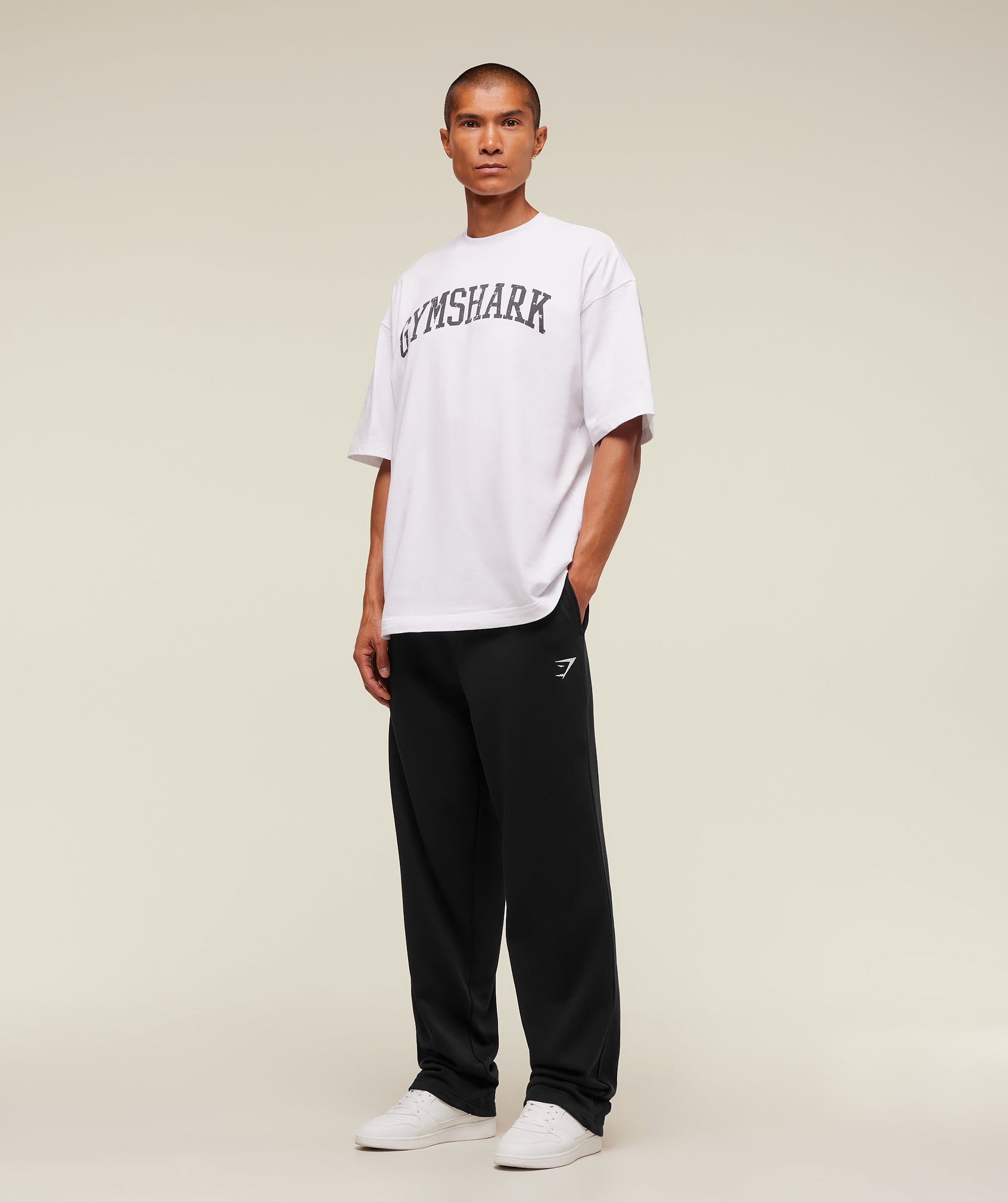 Gymshark Crest Straight Leg Joggers Tall Black