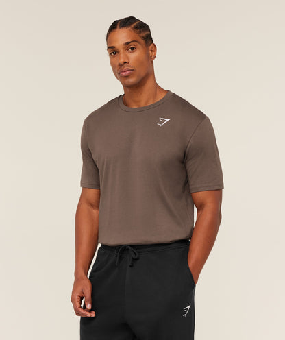Gymshark Crest T-Shirt Soft Brown