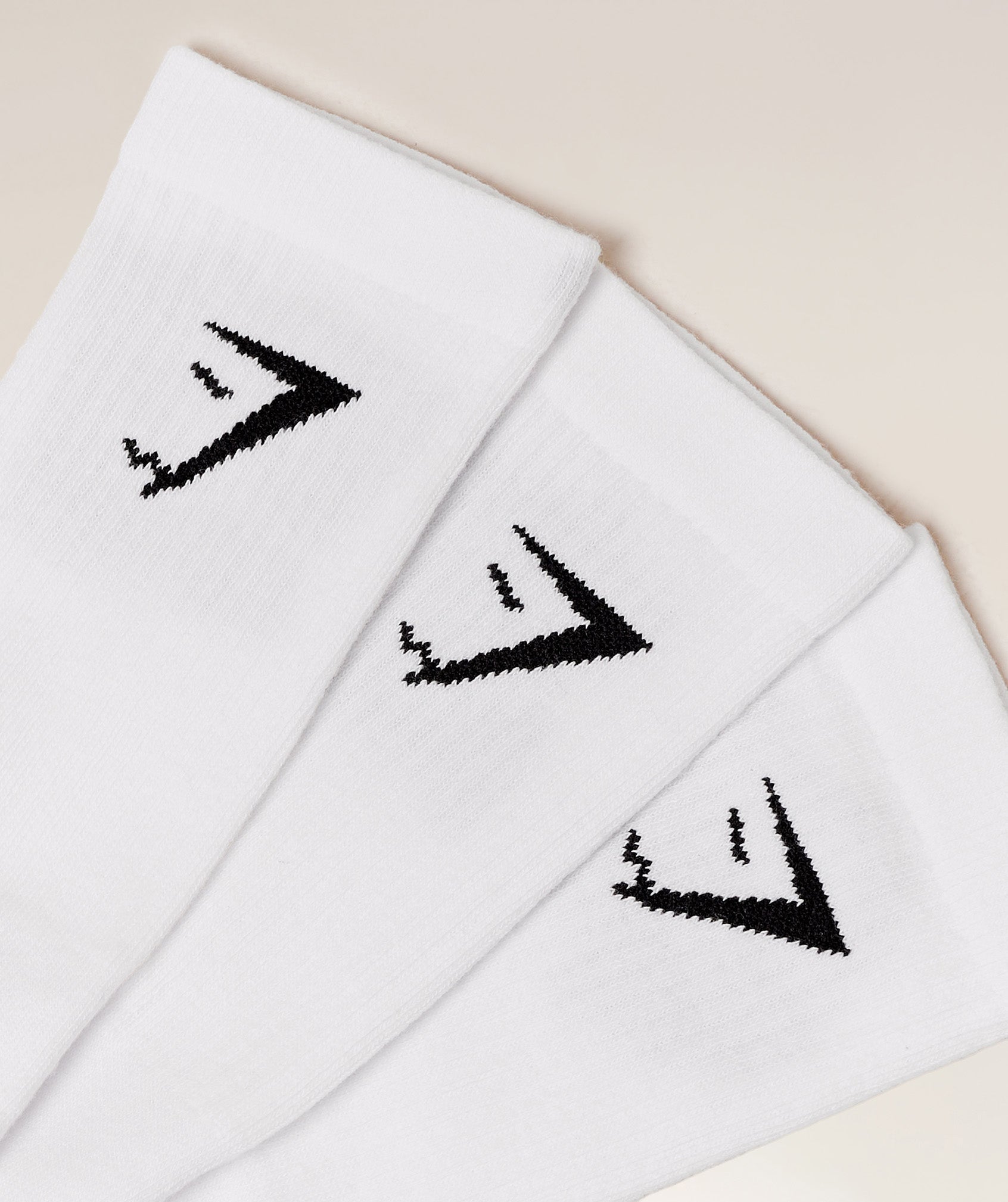 Gymshark Motivate Graphic Crew Sock 3Pk White