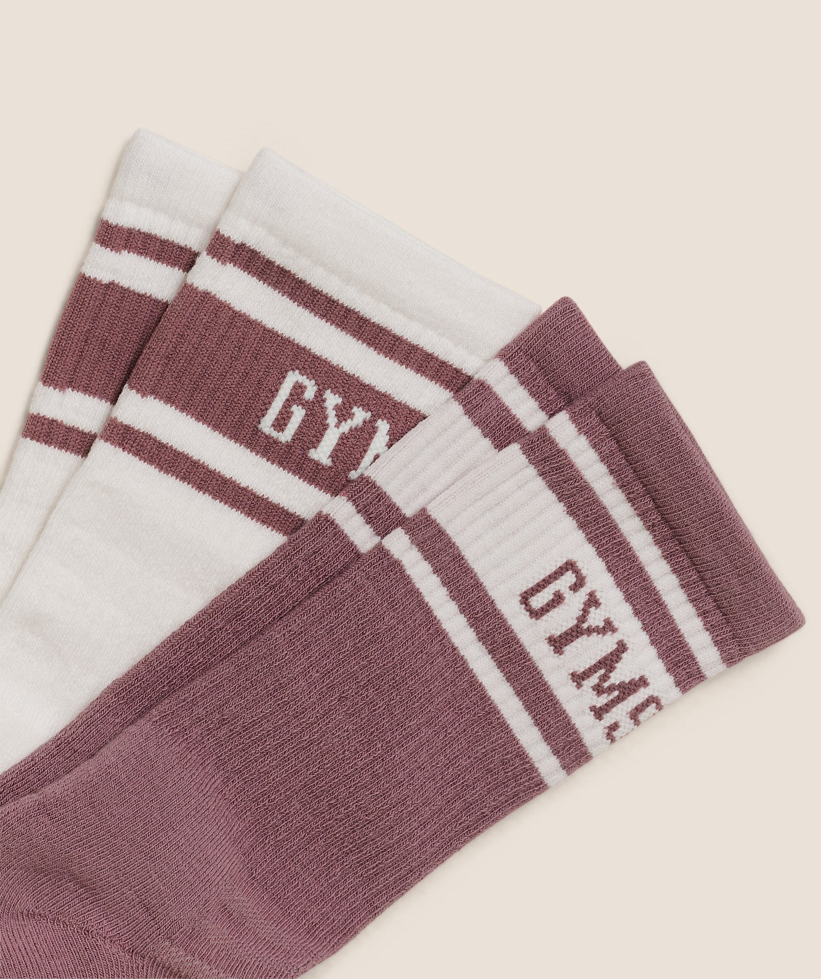 Women's Gymshark Collegiate Crew Sock 2Pk Calm Pink