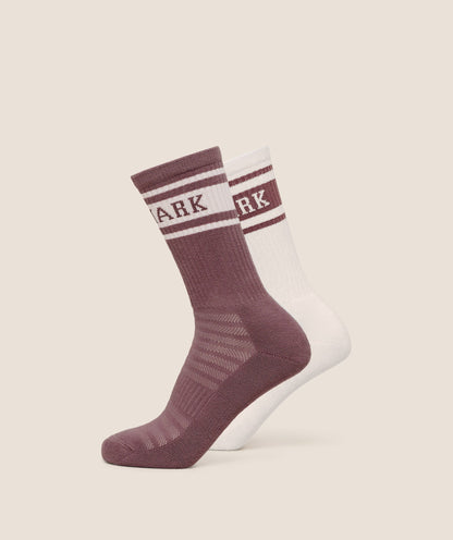 Women's Gymshark Collegiate Crew Sock 2Pk Calm Pink