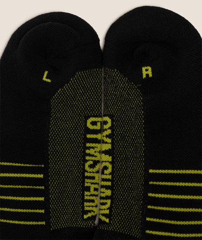 Women's Gymshark Graphic Single Pack Crew Running Sock Black