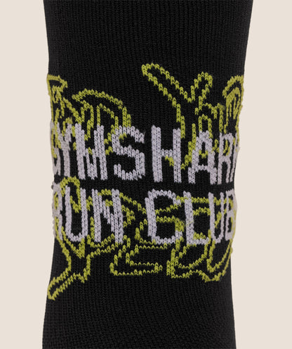 Gymshark Graphic Single Pack Crew Running Sock Black