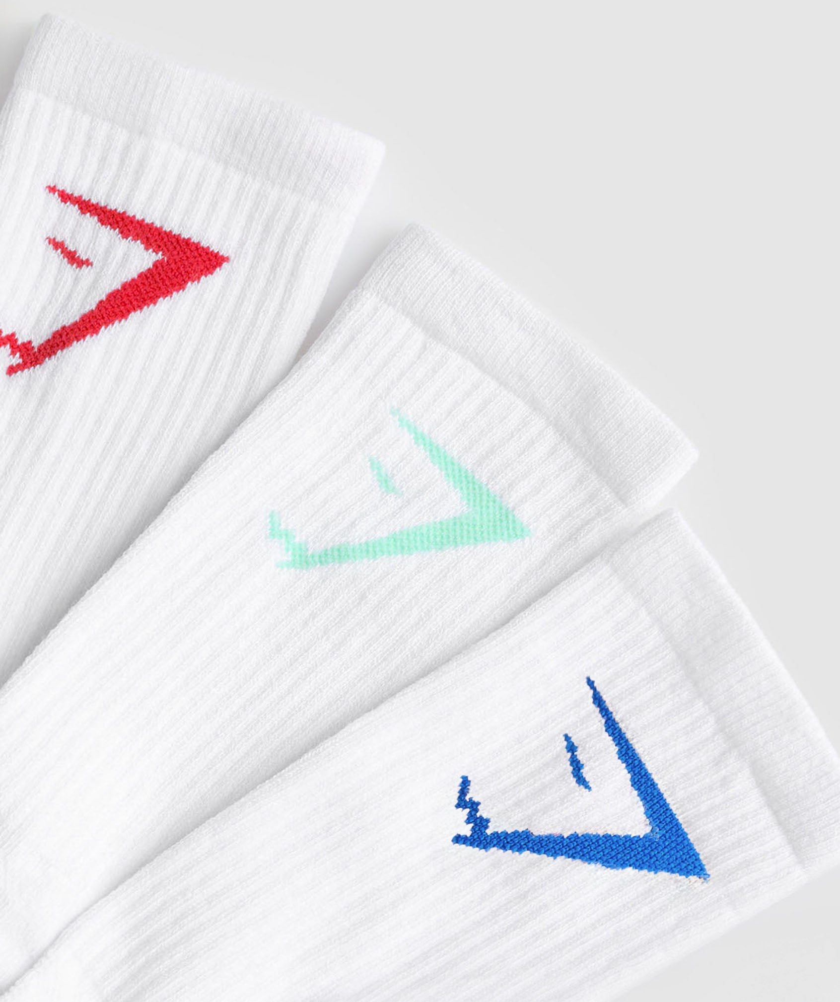 Women's Gymshark Crew Socks 3Pk Pop Turquoise