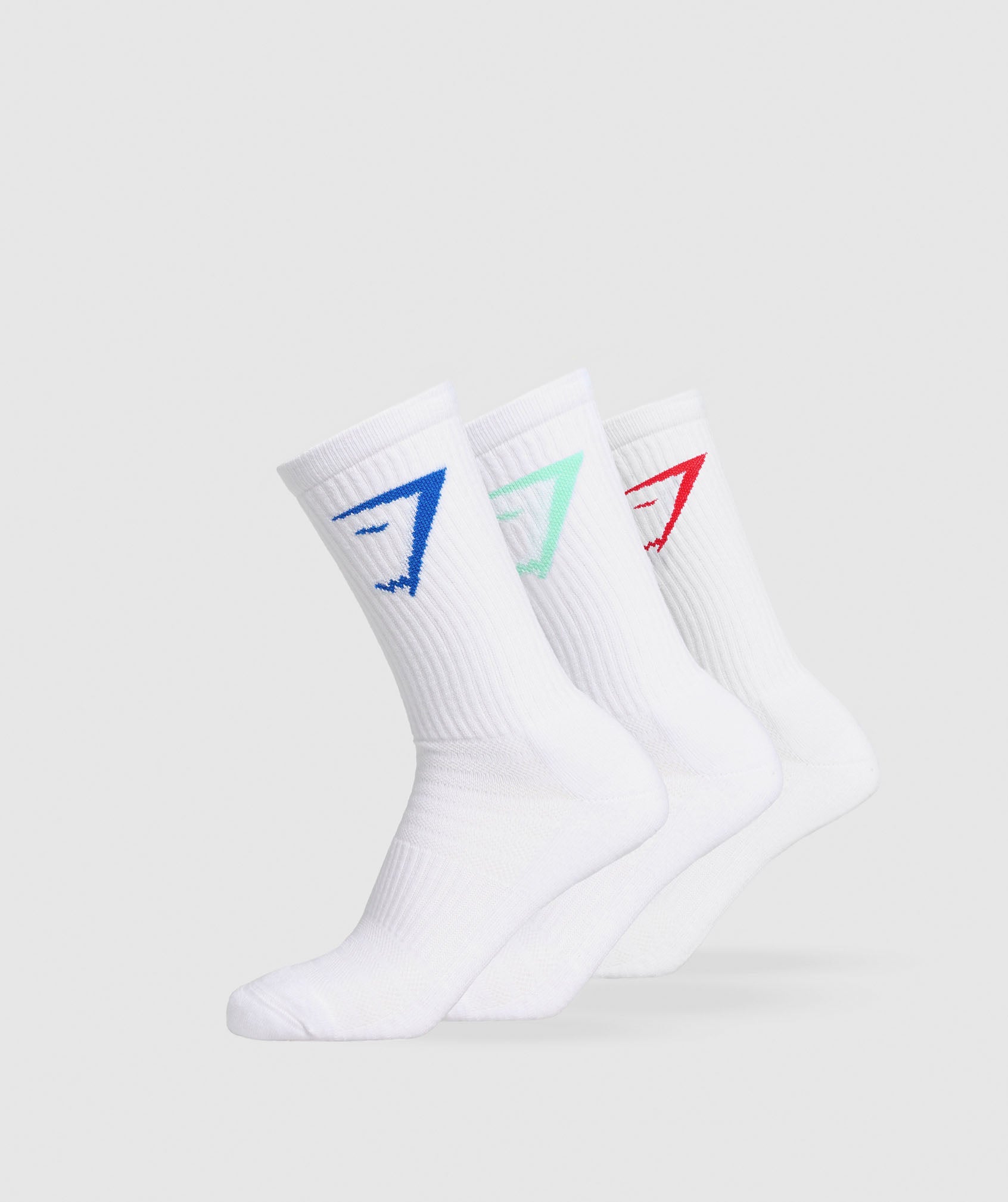 Women's Gymshark Crew Socks 3Pk Pop Turquoise