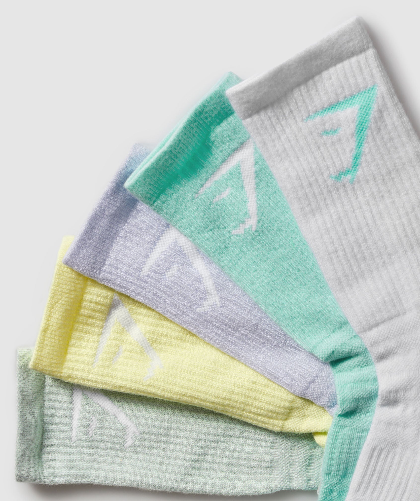 Women's Gymshark Crew Socks 5Pk Pop Turquoise
