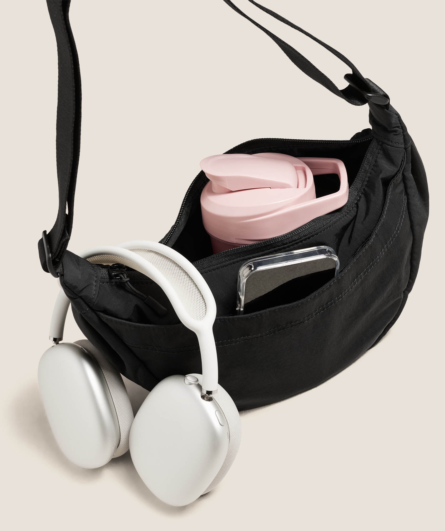 Women's Gymshark Pleat Crossbody Black