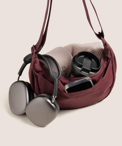 Women's Gymshark Pleat Crossbody Rich Maroon