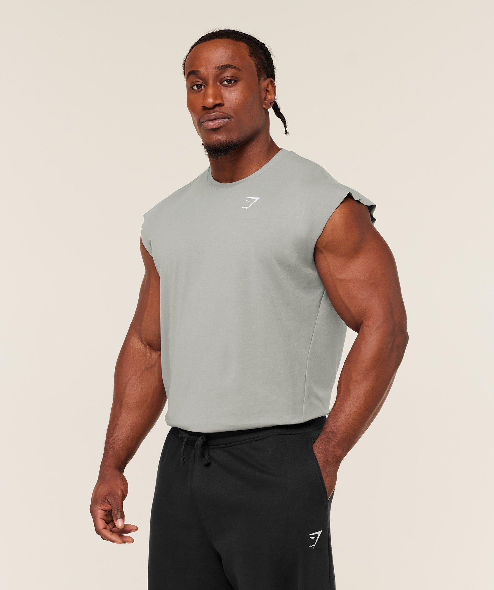 Gymshark Critical Cut Off Tank Smokey Grey