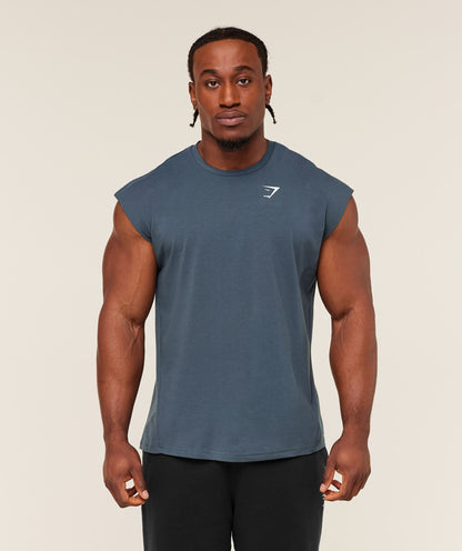 Gymshark Critical Cut Off Tank Gs Stealth Blue