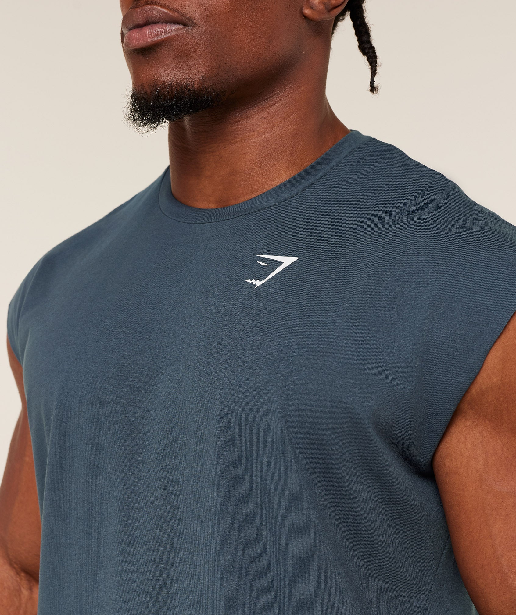 Gymshark Critical Cut Off Tank Gs Stealth Blue