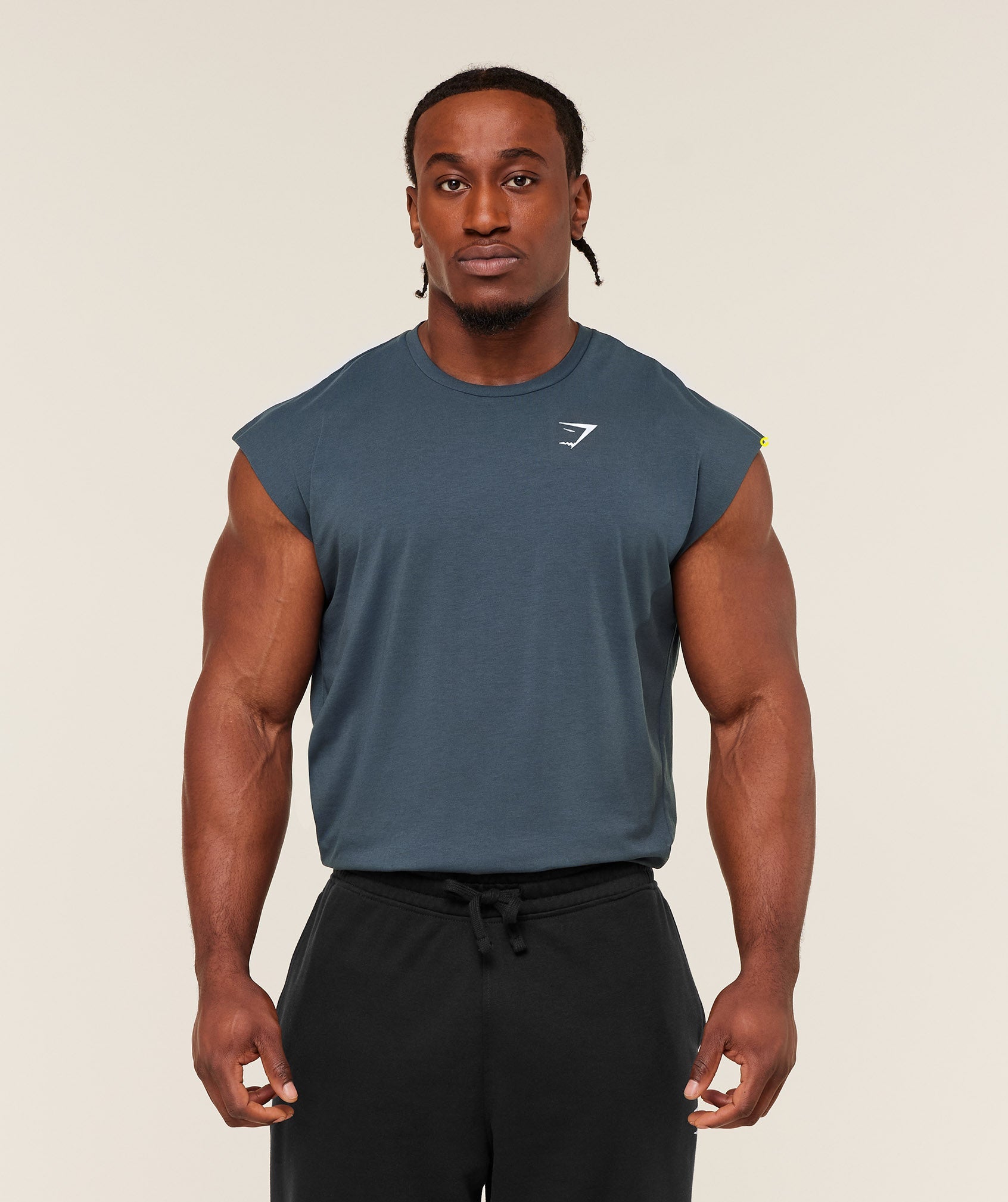 Gymshark Critical Cut Off Tank Gs Stealth Blue