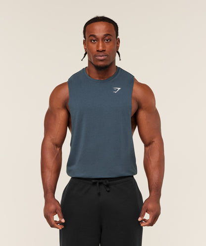 Gymshark Critical 2.0 Drop Arm Tank Gs Stealth Blue