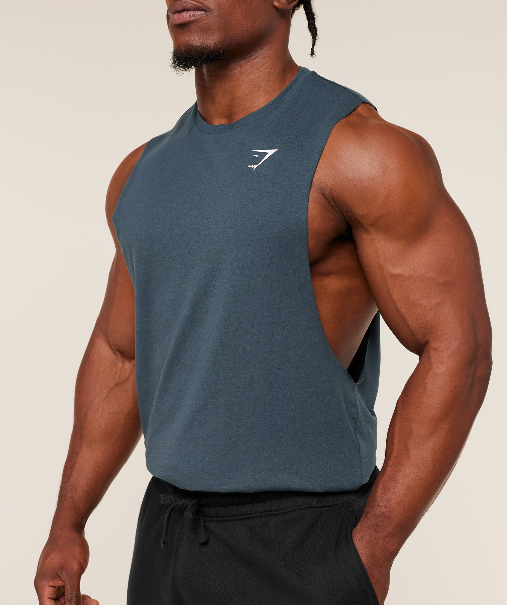 Gymshark Critical 2.0 Drop Arm Tank Gs Stealth Blue