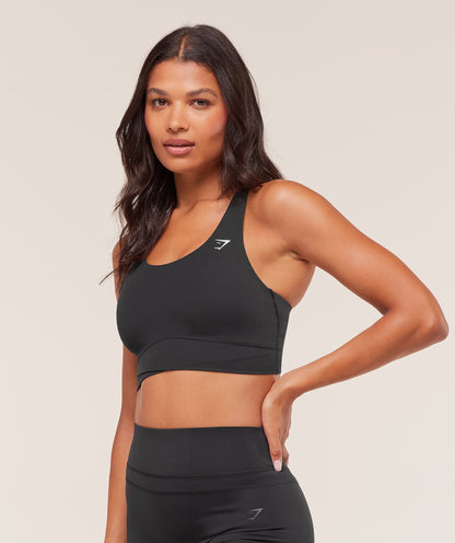 Women's Gymshark Cross Over Sports Bra Black