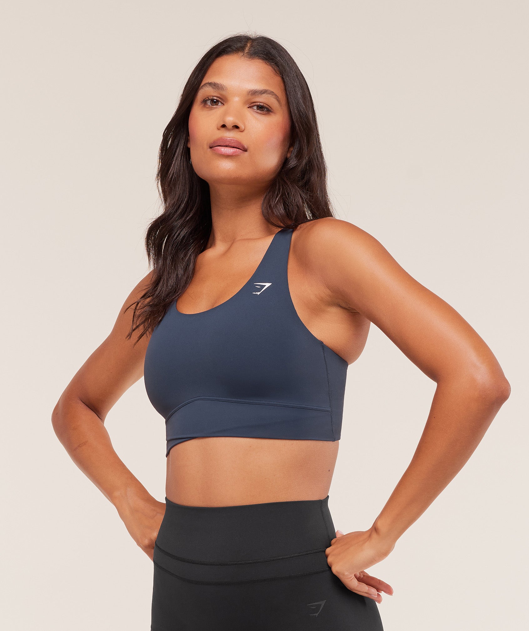 Women's Gymshark Cross Over Sports Bra Heavy Blue